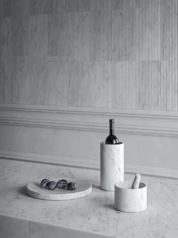 Marbre blanc italien Bianco Carrara pour carreaux de mosaïque de dosserets